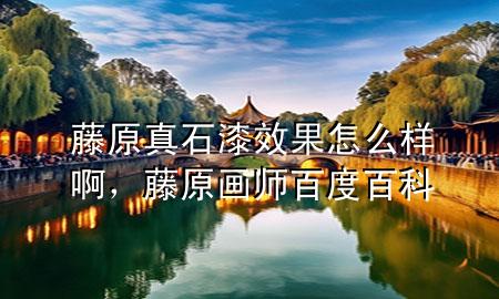 藤原真石漆效果怎么樣啊<div   id=